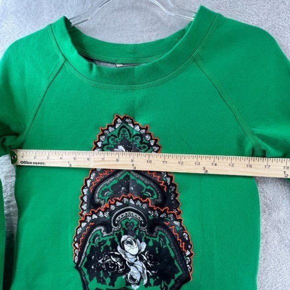 Masfer.SU Green Embroidered Designer Sweatshirt (Marisfrolg Line) - Size 6 - Picture 4 of 9